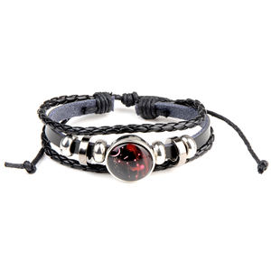 Pulsera de Cuero Punk Rock con Cuentas y Dijes Hechos a Mano de Alta Calidad al por Mayor para Mujeres y Hombres - Product Image 6