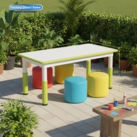 Table carrée ergonomique en plastique au design moderne Bo Jiao pour élèves de maternelle, hauteur réglable, pour salle de classe et salle à manger