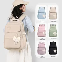Nouveau sac à dos antivol en nylon pour filles 20-36L avec fermeture éclair, bretelles incurvées USB, léger, tendance, décontracté, durable, imperméable, RFID
