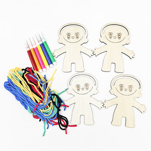 ชุดงานฝีมือตุ๊กตาไม้ DIY พร้อมไหมพรมทำผม ตัวตุ๊กตาไม้อัดยังไม่เสร็จสำหรับเด็ก ของเล่นวาดภาพไม้เสริมสร้างความคิดสร้างสรรค์ - Product Image 6