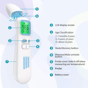 Para Berrcom Termômetro Digital Preciso para Adultos Bebês <span class=keywords><strong>IR</strong></span> Infravermelho Testa Orelha Contato Plástico Tela LCD - Product Image 2