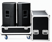 Équipement audio, vidéo et éclairage professionnel, flight case avec deux enceintes pleines fréquences de 15 pouces