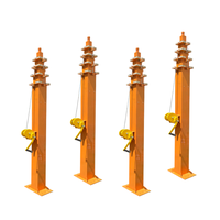 Mât télescopique carré manuel 5m 7m 10m avec treuil anti-torsion pour antenne, caméra CCTV et éclairage d'urgence