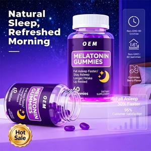 Bonbons Gommeux Végans Sans Sucre Marque Blanche pour le Sommeil, 5mg Mélatonine, Magnésium, Vitamine D, Aide au Sommeil pour Adultes, Soutien Immunitaire - Product Image 4