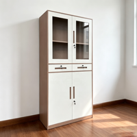 Armoire de rangement de bureau élégante et fonctionnelle-Affichage de porte et compartiments verrouillables sécurisés