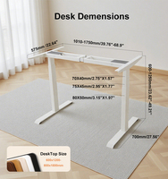 2AF3 D3 Mobilier de bureau assis et debout Bureau électronique électrique réglable en hauteur Table d'ordinateur réglable sur pied
