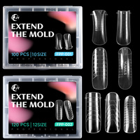 JIEYU Faux Ongles Longs Transparents en ABS, Couverture Complète, 100/120 Pièces, Style Français, Prêts à Porter, Vente en Gros pour Salons de Manucure et DIY à Domicile