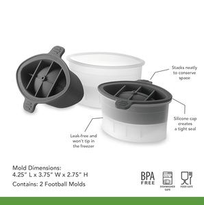 Stampo per Cubetti di Ghiaccio a Forma di Pallone da Calcio in Silicone Grigio Ecologico Economico, Accessorio da Cucina per Alimenti - Product Image 6