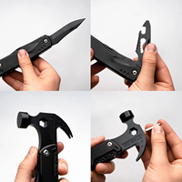 Marteau multi-outils pliable, multi-outil de survie en plein air en acier inoxydable avec pinces, couteau, tournevis