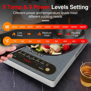 Placa de inducción negra de alta calidad, placa de cocción portátil con pantalla, estufa de inducción de 3500W, cocina de inducción comercial individual - Product Image 6