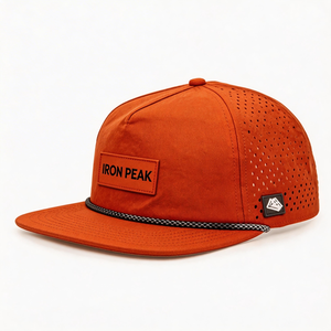 Casquette de golf vintage premium 5 panneaux Vecacap découpée au laser, perforée, respirante, imperméable, avec visière en corde, unisexe - Product Image 2