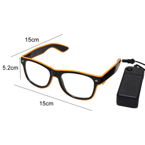 Gafas LED Personalizadas de un Solo Color, Marco Cuadrado con Luz <span class=keywords><strong>EL</strong></span>, Decoración Personalizada para Fiestas, Ramadán, Graduación, Día de San Valentín, Flash - Product Image 6