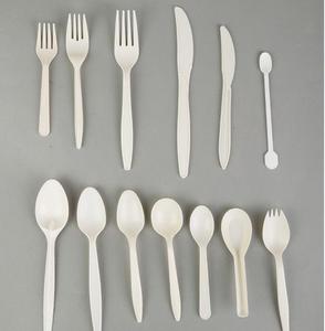 Nhà Máy Giá tùy chỉnh phân hủy sinh học dùng một lần sinh thái thiết lập dao kéo cho trái cây Take-out bánh dao nĩa súp muỗng - Product Image 1