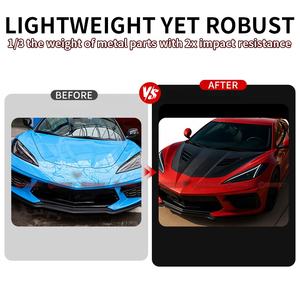 Couvercle de capot moteur en fibre de carbone sèche de qualité supérieure, style JC, pour Chevrolet Corvette C8 - Product Image 3