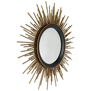 Espelho de decoração de parede, estilo nórdico, dourado, de metal, para casa, sala de estar, venda imperdível