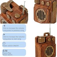 Mini haut-parleur sans fil passif multifonctionnel rétro, caisson de basses domestique, batterie grande capacité, idéal pour les fêtes en extérieur, connectable