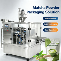 Máquina Envasadora Automática de Polvo de Matcha de Grado Alimenticio, Máquina de Llenado con Dosificador para Bolsas con Cierre Zip de Polvo de Té