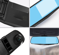 Caméra de rétroviseur de voiture CPT avec double objectif, écran LCD, enregistreur vidéo HD 1920x1080, enregistrement en boucle, ajustement universel