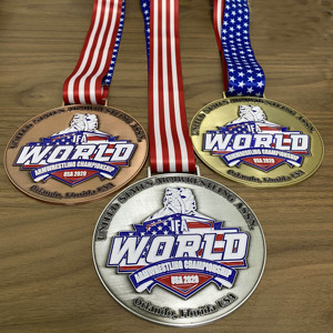 Medaglia del Campionato <span class=keywords><strong>Mondiale</strong></span> di Armwrestling USA <span class=keywords><strong>2020</strong></span>, Finitura Oro - Product Image 4