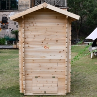 Toilette extérieure en bois de sapin chinois, style simple, en bois massif, utilisation 5-10 ans