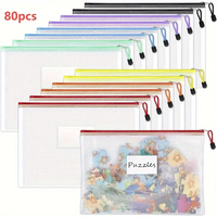 Carpeta de Archivos con Cierre de Cremallera de PVC de Alta Calidad, con Gancho para Cuerda, Impermeable y Duradera, Tamaños A4/A3/A5/B4