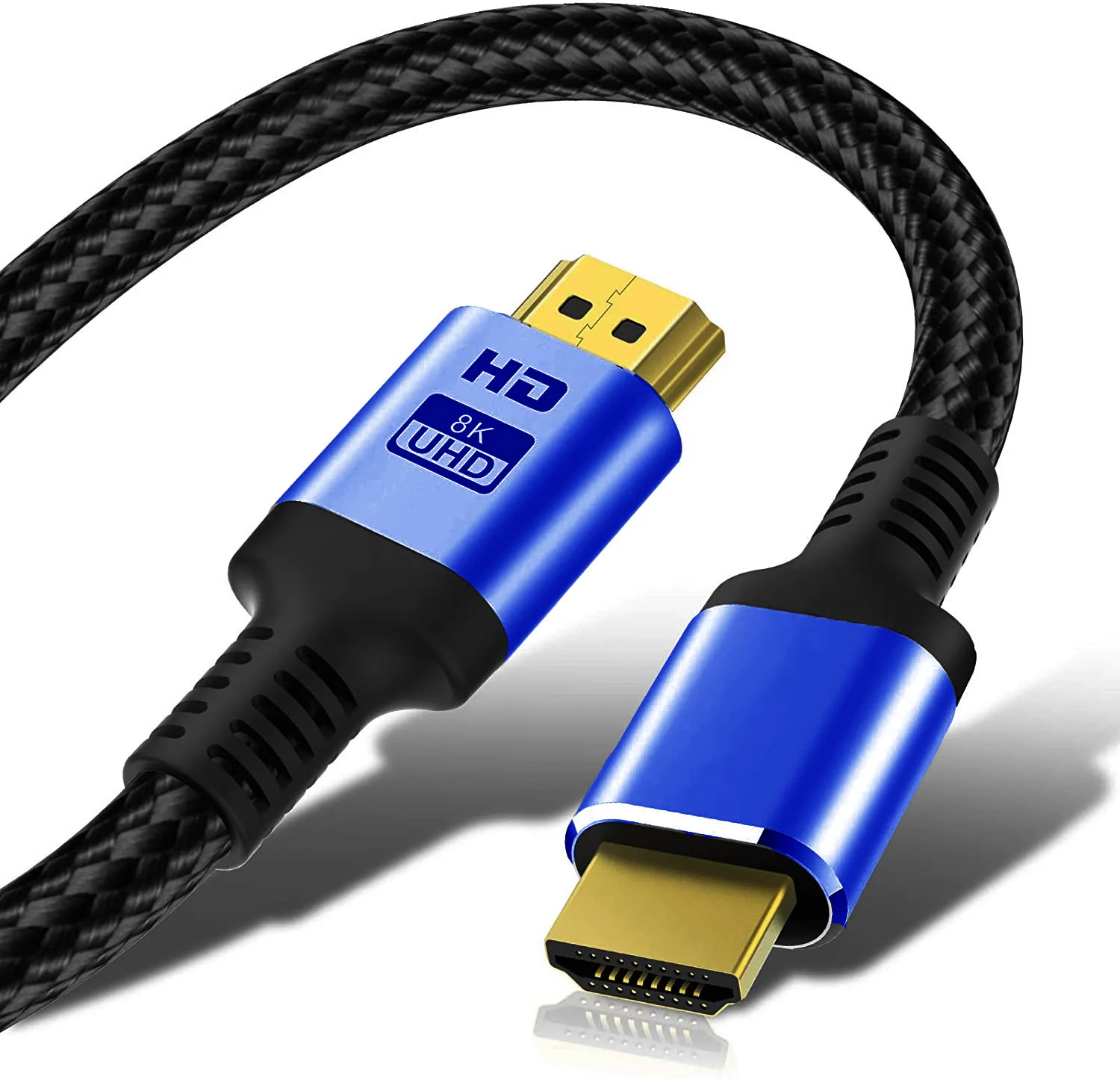 Lijie 8K Cáp HDMI 2.1 màu xanh siêu kỹ thuật số HD UHD bện 8K @ 60Hz 4K @ 120Hz 2K @ 144Hz cho máy tính xách tay Máy Chiếu TV PS4 màn hình