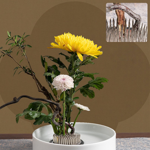 Vente en gros de grenouille fleur Kenzan en cuivre <span class=keywords><strong>Porte</strong></span>-épingle robuste pour arrangements floraux Décoration de mariage avec emballage dans une boîte cadeau - Product Image 2