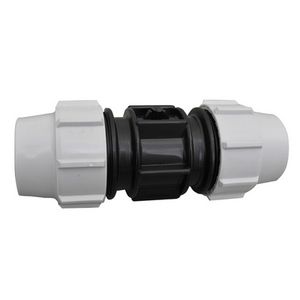 Manguito de reparación para tubería de polietileno de 20 mm de diámetro con conector central negro para sistemas de riego - Product Image 1