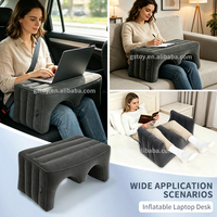 Table de lecture gonflable multifonctionnelle floquée, portable, pour ordinateur portable, repose-pieds de voyage, coussin pour lit, canapé, voiture, travail