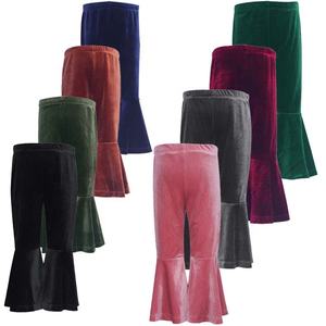 <span class=keywords><strong>Pantaloni</strong></span> a campana per bambini a vita alta svasati in <span class=keywords><strong>velluto</strong></span> con volant per <span class=keywords><strong>bambina</strong></span> - Product Image 1