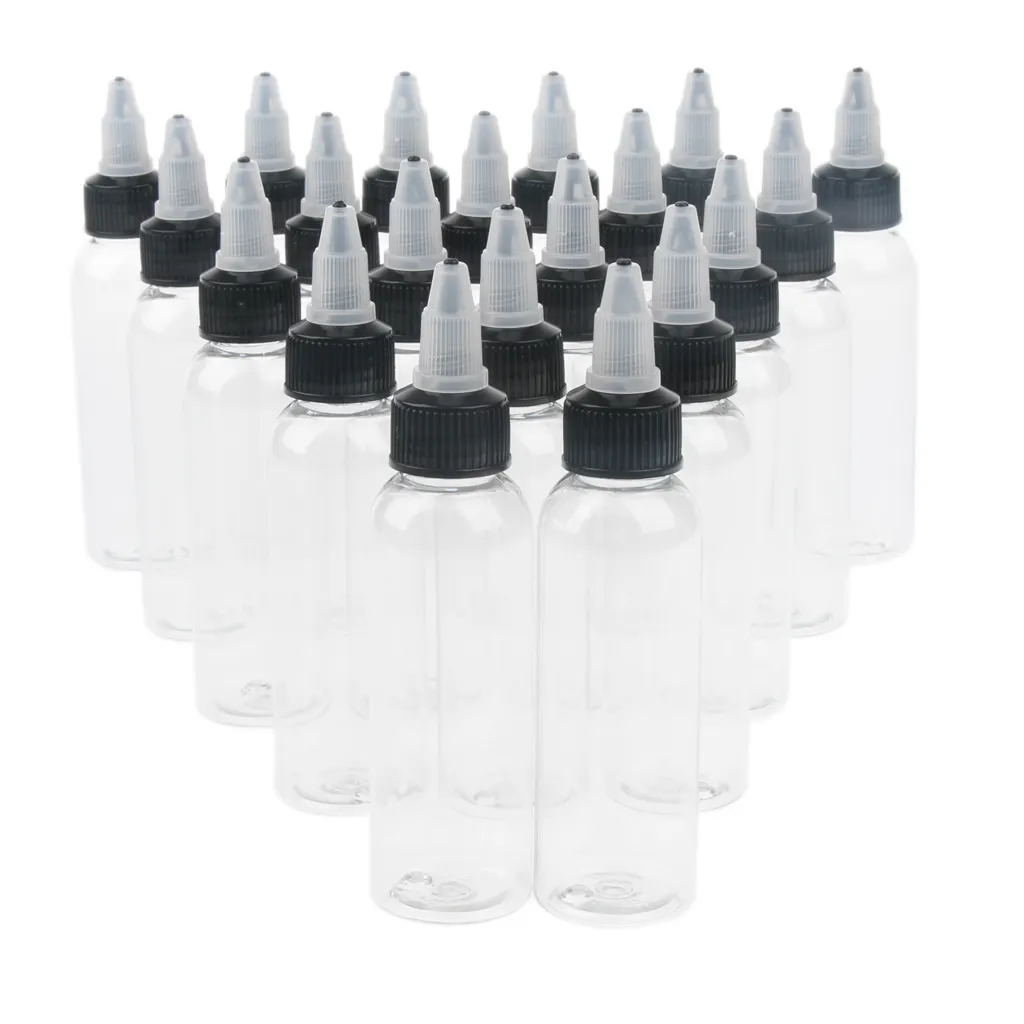 Plastic Bottle with Twist Top Cap for Solvents Oils Paint Ink Squeeze Bottle with Twist Top Cap Tip Applicator