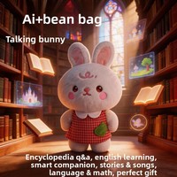 Jouet en peluche intelligent AI parlant, lapin, poupée en tissu, cadeau d'anniversaire pour filles et garçons, polyester, 29,5 cm