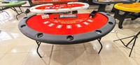 Table de casino de Blackjack demi-ronde haut de gamme pour 7 joueurs, avec pieds pliables en métal, couleur personnalisée, logo, pour la maison, les fêtes ou la salle de poker
