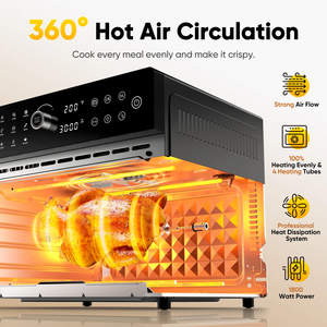 Pantalla táctil multifunción + perilla operación freidora de aire tostadora eléctrica doméstica 18 <span class=keywords><strong>en</strong></span> 1 30L horno freidoras de aire - Product Image 5