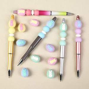 Perles focales en silicone 3D populaires en forme de lapins de Pâques, perles pour stylo, diamètre 22 mm, modèle <span class=keywords><strong>HP</strong></span>-01, perles focales en PVC - Product Image 5