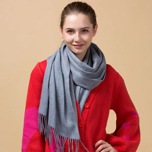 Wholesale Customized Long Merino Wool Cashmere Women's Winter <b>Scarf</b> Shawl Breathable ODM Soft for Travel Daily Use - Product Image 1