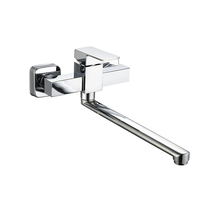 SANIPRO Mitigeur de douche mural en acier inoxydable pour eau chaude et froide, avec long jet, pour baignoire de salle de bain