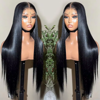Perruques de cheveux humains lisses sans colle, fournisseur Alibaba, cheveux brésiliens vierges alignés, perruques frontales HD en dentelle pour femmes noires