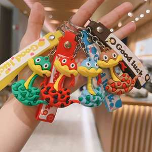 2024 New Cartoon Snake Keychain 3D PVC Rubber Key Ring <b>Bag</b> Pendant New Year <b>Gift</b> Cute Zodiac Snake Keychain - Product Image 2