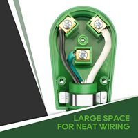 RVGUARD 30 Amp RV Replacement Plug Hijau |   Stopkontak NEMA TT-30R Betina 125 Volt Bahan ABS dengan Gagang Lepas Pasang