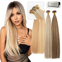 Extensions de cheveux naturels à pointe en U, pré-collées à la kératine italienne, ultra-lisses, design à pointe en K