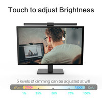 Lámpara LED Moderna Negra con Control Táctil, Barra de Aluminio CCT para Juegos, con USB, Luz Ambiental para Monitor de Computadora
