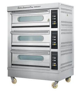 3 layers Luxurious Commercial electric bread pizza baking oven with Micro-computer Panel