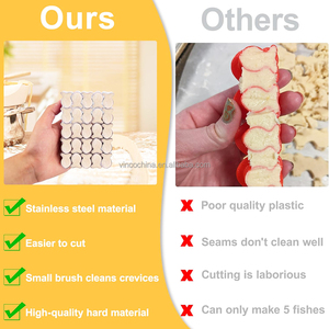 25 khoang không dính bột thép không gỉ cá Cracker cắt cá <span class=keywords><strong>Cookie</strong></span> <span class=keywords><strong>cutter</strong></span> mini vàng cá hình dạng khuôn mẫu - Product Image 3