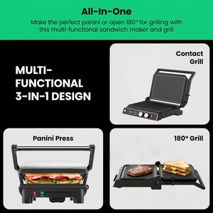 Máquina para Hacer Waffles con Placa Desmontable y Pantalla Digital, Apertura de 180 Grados, Placa Extraíble, Multiplaca - Product Image 4
