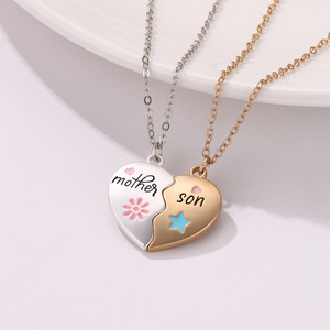 Conjunto Familiar de Collar con Colgante Magnético de Aleación con Esmalte, Regalo para el Día de la Madre, Primera Joyería al por Mayor, Collar Familiar con Esmalte - Product Image 6
