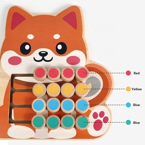 Jeu de tri des couleurs des animaux en bois Montessori double face, <span class=keywords><strong>puzzle</strong></span> de logique avec tableau de dessin, jouet pour développer la motricité fine - Product Image 2