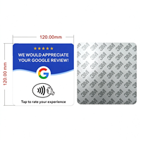 Carte NFC en acrylique pour avis Google, autocollant de table pour commentaires positifs 5 étoiles, plaque NFC à toucher pour avis clients professionnels