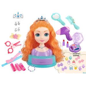 Tête de poupée princesse en gros pour filles, jeu de simulation, habillage, coiffure et tressage - Product Image 1
