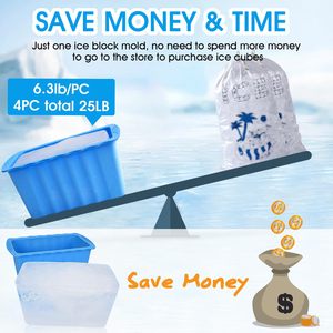 Moldes de silicona reutilizables de gran tamaño para cubitos de hielo, ideales para inmersión en frío o neveras, venta al por mayor. - Product Image 2
